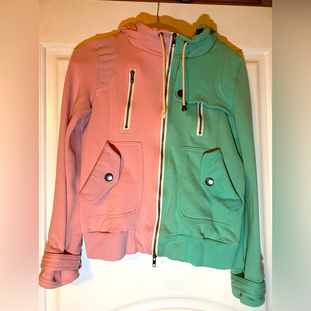 POL Two-tone Pink & Mint Hoodie from ModCloth